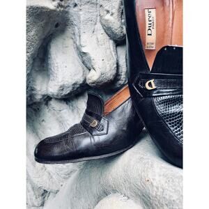 Leather and imitation snake skin pumps from Durer Paris in black, size 5